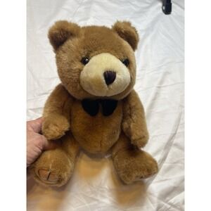 Steven Smith Vintage Brown Teddy Bear with Bow Tie Stuffed Animal Gift